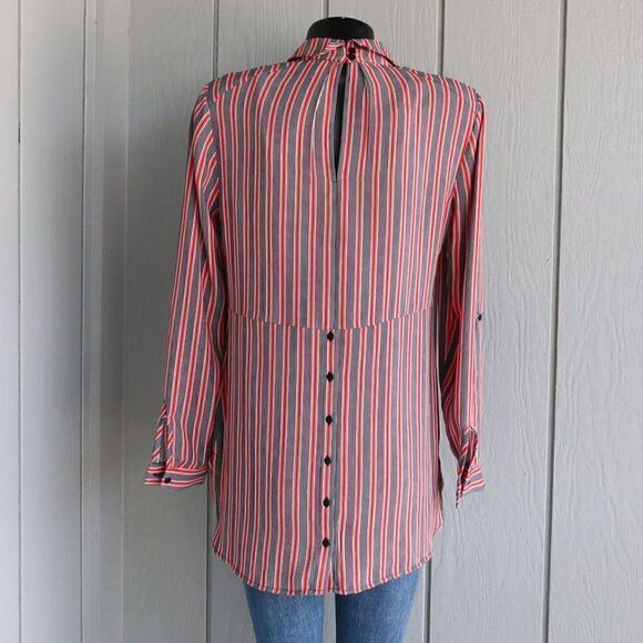 DR2 Striped Long Sleeve Button Down Blouse - Picture 3 of 13